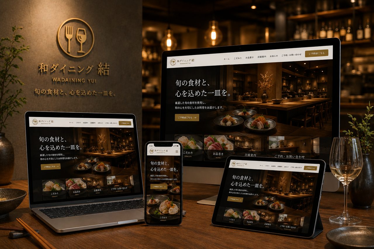 飲食店のホームページ制作サンプル