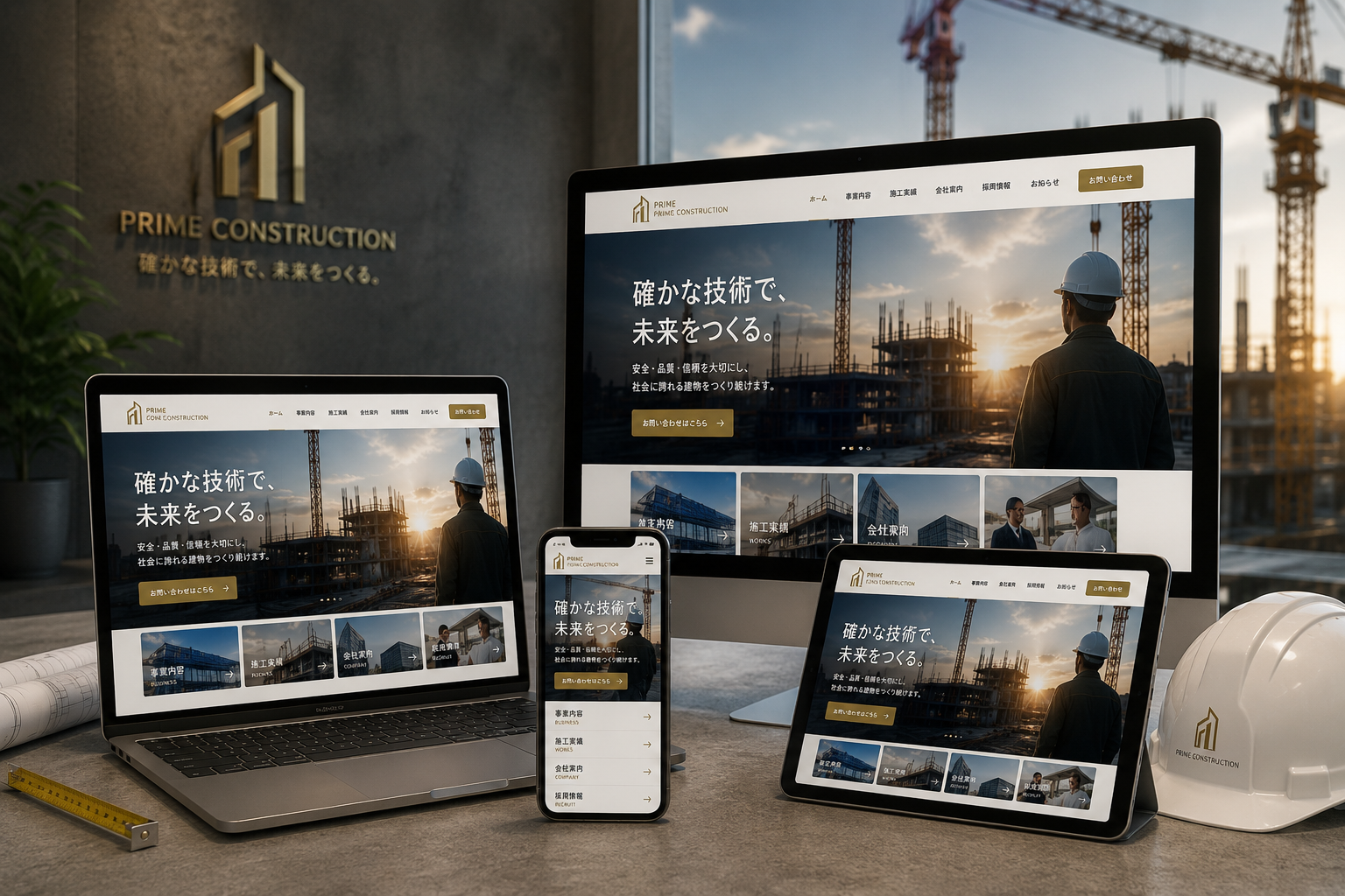 PRIME CONSTRUCTION 建設業 制作サンプル