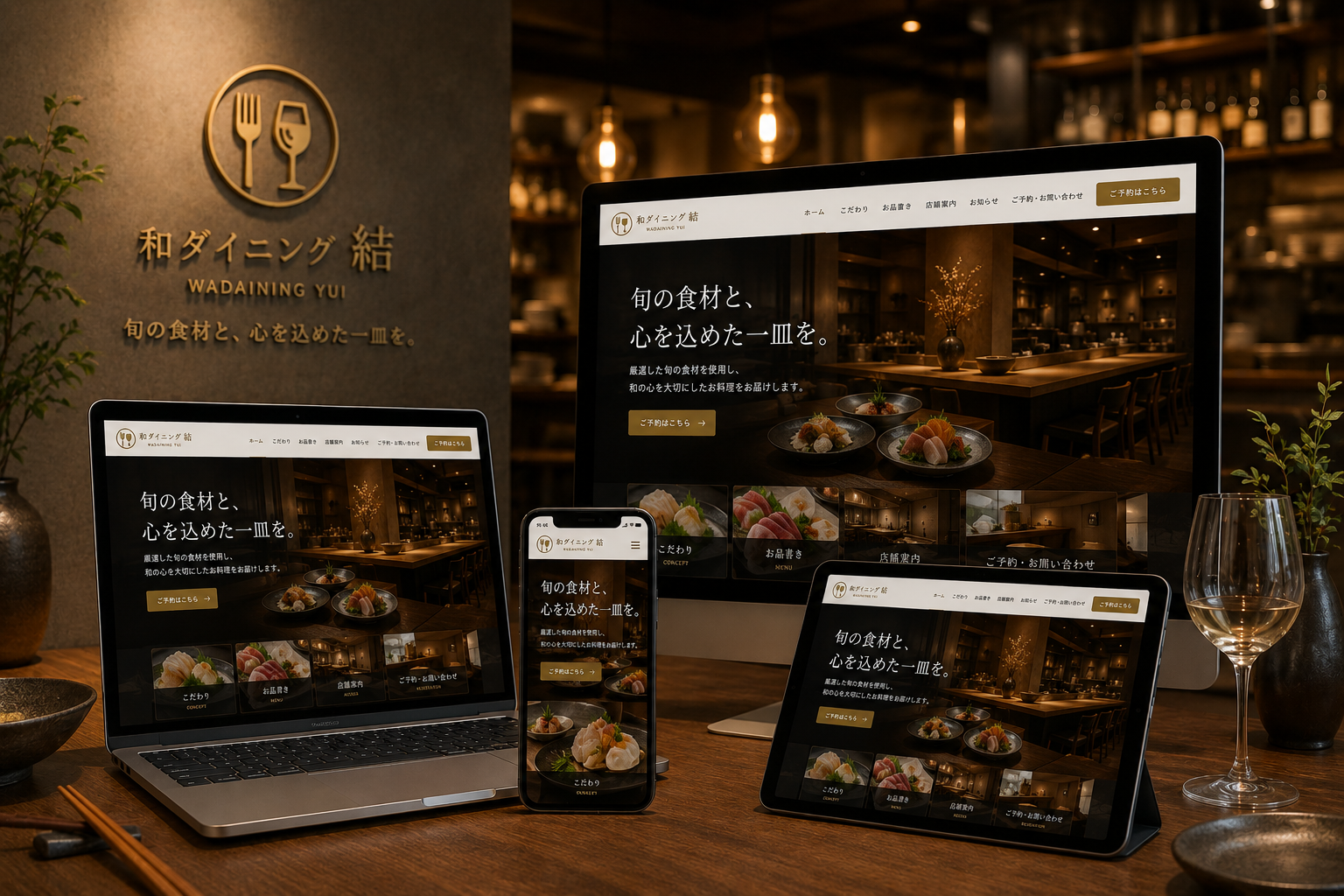 和ダイニング 結 飲食店 制作サンプル